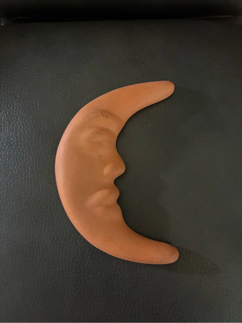 Handcrafted Terracotta Crescent Moon Wall Hanging Sculpture